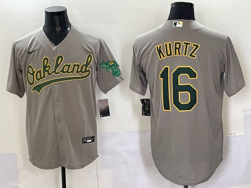 Men Oakland Athletics #16 Kurtz Grey Nike 2025 MLB Jersey 06->oakland athletics->MLB Jersey